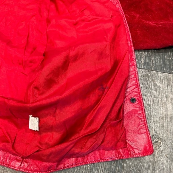 Comint 1980’s RED Leather Suede Snap Front Jacket Coat Sz L Argentina vintage - Picture 7 of 13